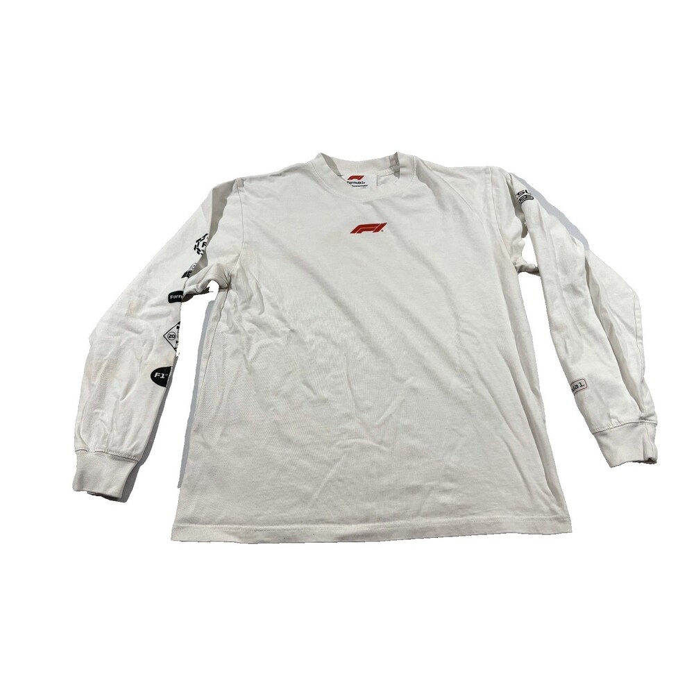 Formula 1 F1 Team x Pacsun Shirt Mens White Racing Long Sleeve F1 Sz S Stain